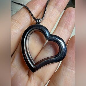 IBB London Stainless Steel Floating Heart Memory Locket Necklace